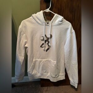 White and Camo Browning sweatshirt hoodie size large
